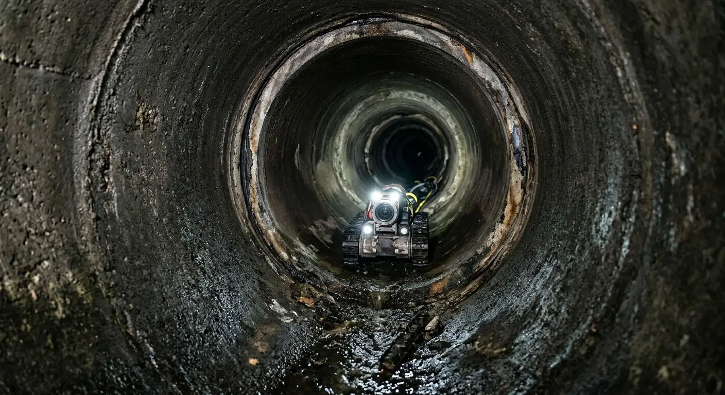 Robotic sewer camera inspecting pipe interior for Sewer Line Repair in Thonotosassa